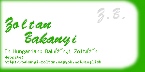 zoltan bakanyi business card